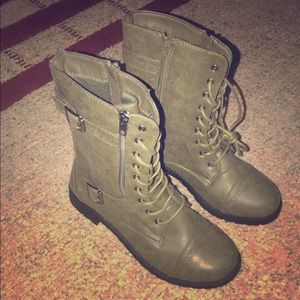 Army Green ZipUp Combat Boots